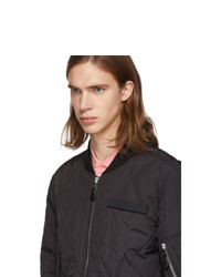 Blouson aviateur en nylon marron foncé Burberry