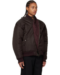 Blouson aviateur en nylon marron foncé Y/Project