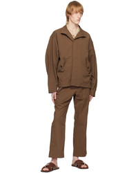 Blouson aviateur en nylon marron LE17SEPTEMBRE