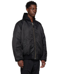 Blouson aviateur en nylon noir Mastermind World