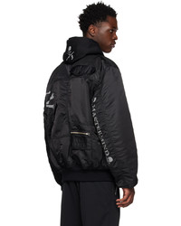 Blouson aviateur en nylon noir Mastermind World