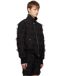 Blouson aviateur en nylon noir JUNTAE KIM