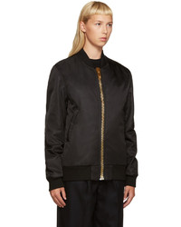 Blouson aviateur en nylon noir Palm Angels