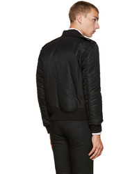 Blouson aviateur en nylon noir Saint Laurent