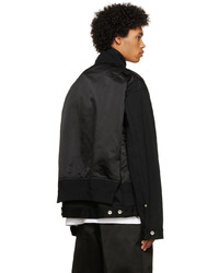 Blouson aviateur en nylon noir Sacai