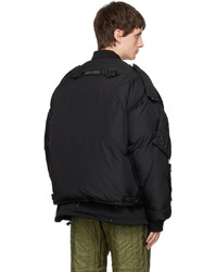 Blouson aviateur en nylon noir Julius