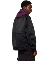 Blouson aviateur en nylon noir Sacai