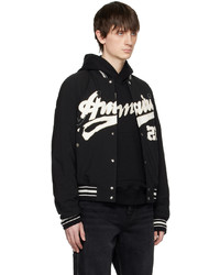 Blouson aviateur en nylon noir Amiri