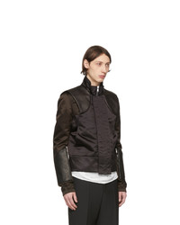 Blouson aviateur en nylon noir Rick Owens