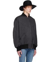 Blouson aviateur en nylon noir The Letters