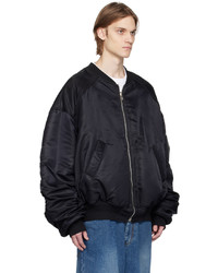 Blouson aviateur en nylon noir Juun.J