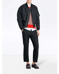 Blouson aviateur en nylon noir Burberry