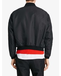 Blouson aviateur en nylon noir Burberry