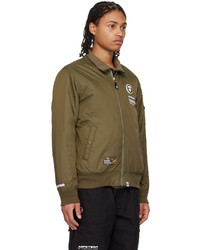 Blouson aviateur en nylon olive AAPE BY A BATHING APE