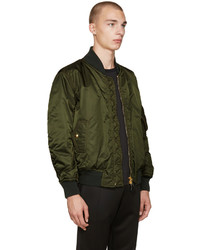 Blouson aviateur en nylon olive Burberry