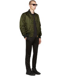 Blouson aviateur en nylon olive Burberry