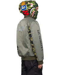 Blouson aviateur en nylon olive BAPE