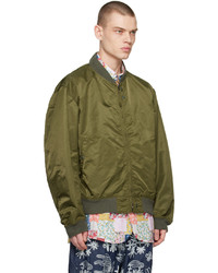 Blouson aviateur en nylon olive Engineered Garments