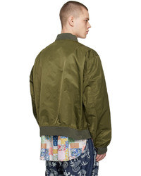 Blouson aviateur en nylon olive Engineered Garments