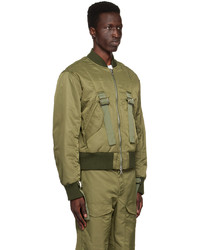 Blouson aviateur en nylon olive Simone Rocha