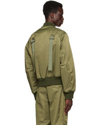 Blouson aviateur en nylon olive Simone Rocha