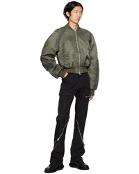 Blouson aviateur en nylon olive Heliot Emil