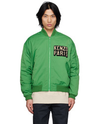 Blouson aviateur en nylon vert Kenzo