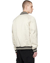 Blouson aviateur en satin blanc BOSS