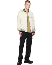 Blouson aviateur en satin blanc BOSS