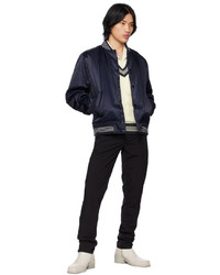 Blouson aviateur en satin bleu marine rag & bone