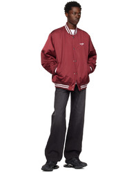 Blouson aviateur en satin bordeaux We11done