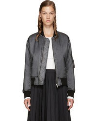 Blouson aviateur en satin gris