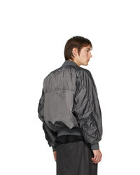 Blouson aviateur en satin gris Random Identities