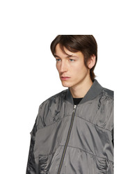 Blouson aviateur en satin gris Random Identities