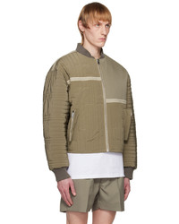 Blouson aviateur en satin matelassé marron clair Second/Layer