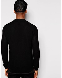 Blouson aviateur en tricot noir Asos