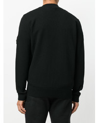 Blouson aviateur en tricot noir Stone Island Shadow Project