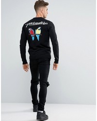 Blouson aviateur en tricot noir Asos