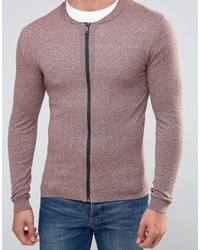 Blouson aviateur en tricot rose Asos