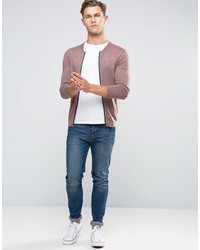 Blouson aviateur en tricot rose Asos