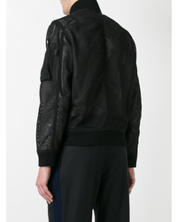 Blouson aviateur en tulle noir Givenchy