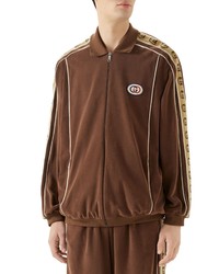 Blouson aviateur en velours marron