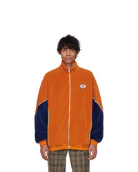 Blouson aviateur en velours orange