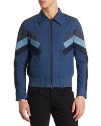 Blouson aviateur géométrique bleu