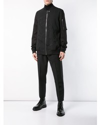 Blouson aviateur géométrique noir Rick Owens