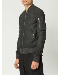 Blouson aviateur gris foncé Rick Owens