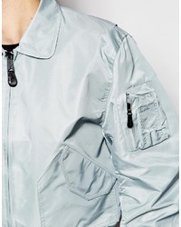 Blouson aviateur gris Reclaimed Vintage