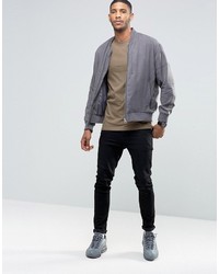 Blouson aviateur gris Asos