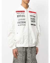 Blouson aviateur imprimé blanc Damir Doma