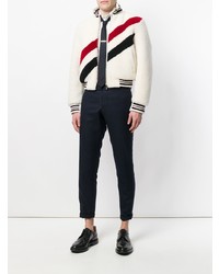 Blouson aviateur imprimé blanc Thom Browne